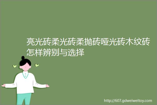 亮光砖柔光砖柔抛砖哑光砖木纹砖怎样辨别与选择